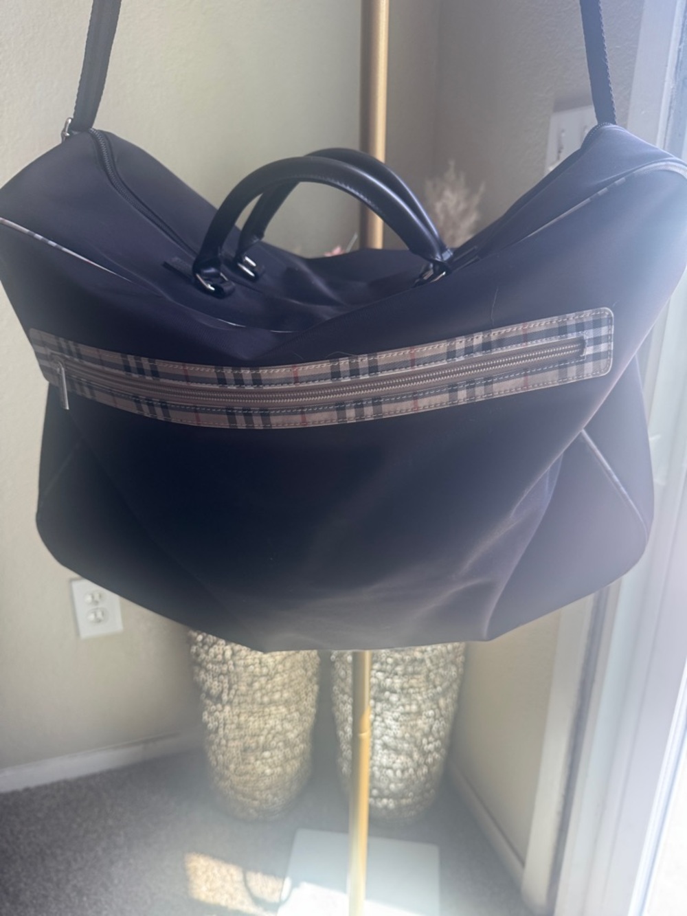 Burberry Travel Duffle Bag with classic nova check design